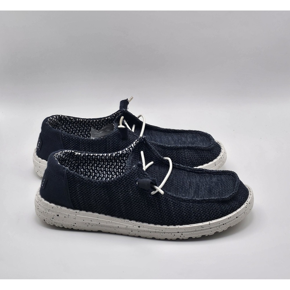 Hey Dude Women's Wendy Stretch Sox Shoes Size W7 Navy